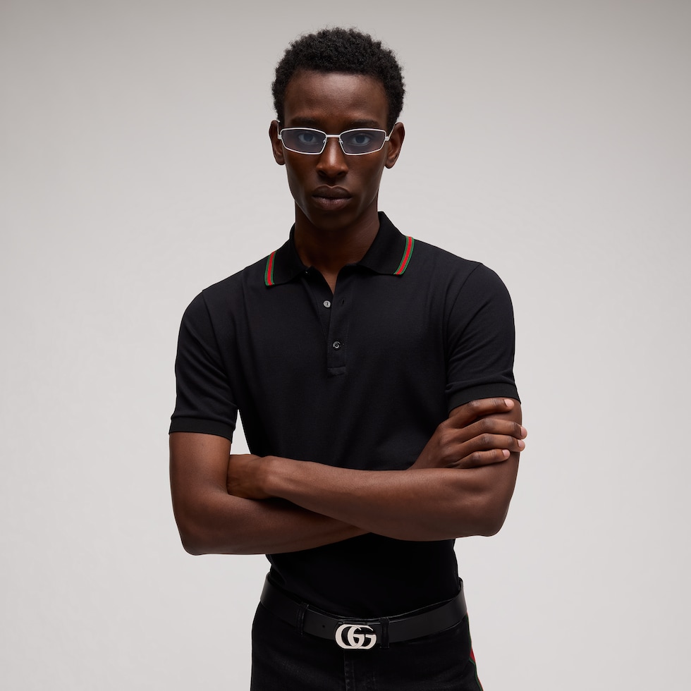 Cotton jersey piquet polo shirt