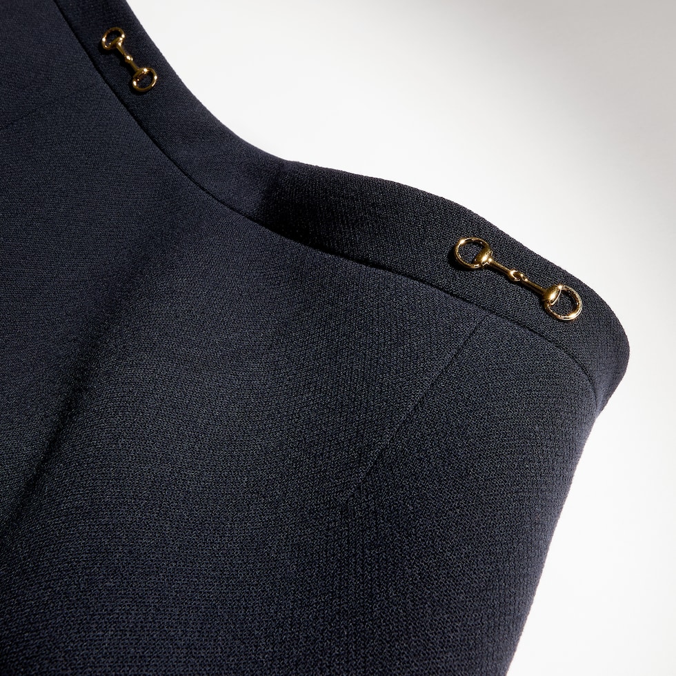 Wool crêpe skirt with Horsebit