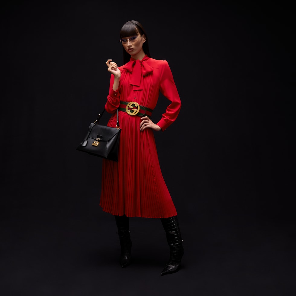 Robe chemisier en crêpe de chine en soie