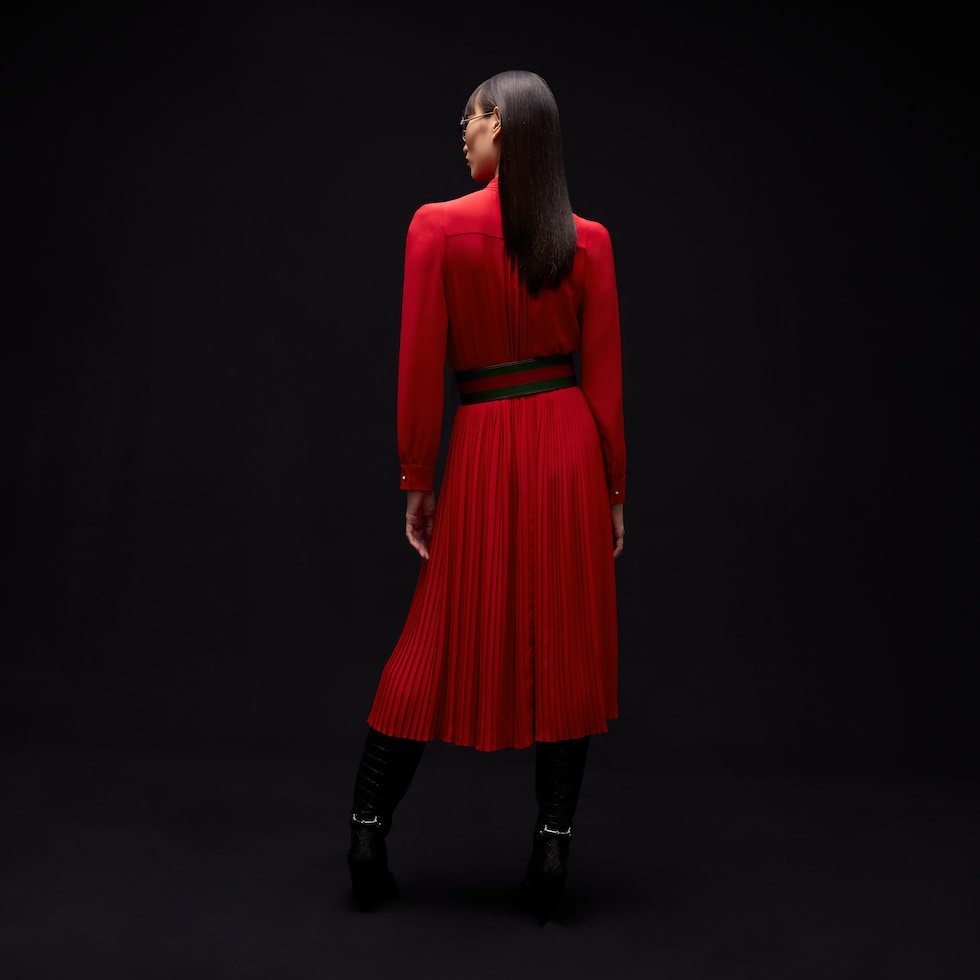 Robe chemisier en crêpe de chine en soie