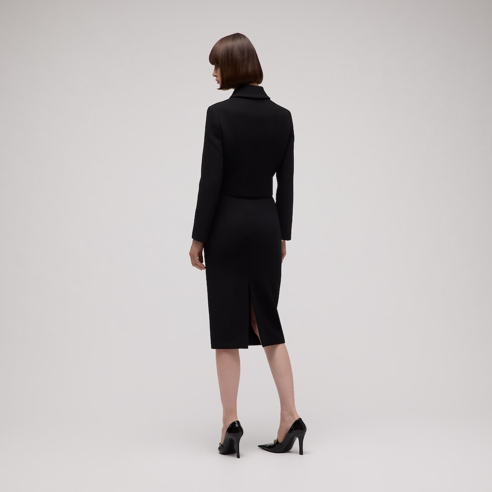Wool crêpe skirt with Horsebit