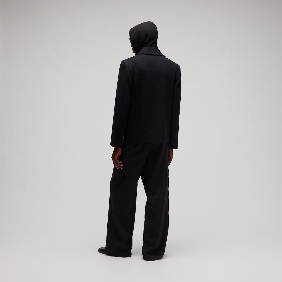 Felted wool coat with embroidery