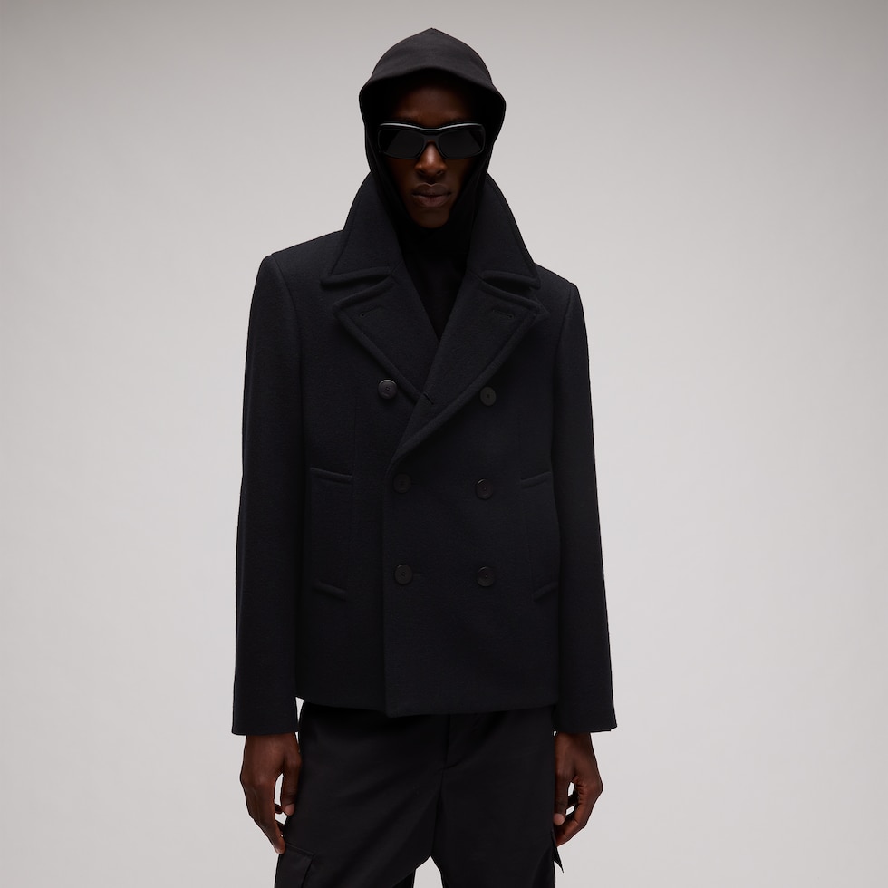 Felted wool coat with embroidery