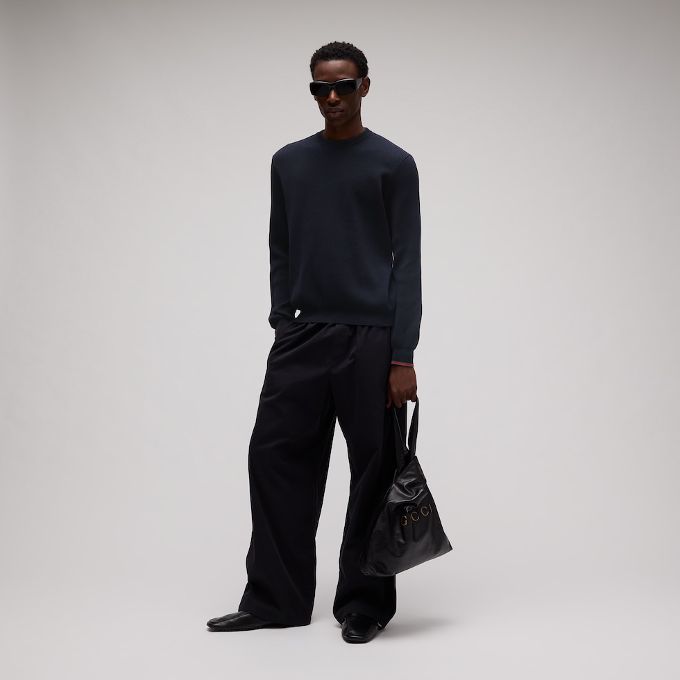 Rib cotton knit sweater