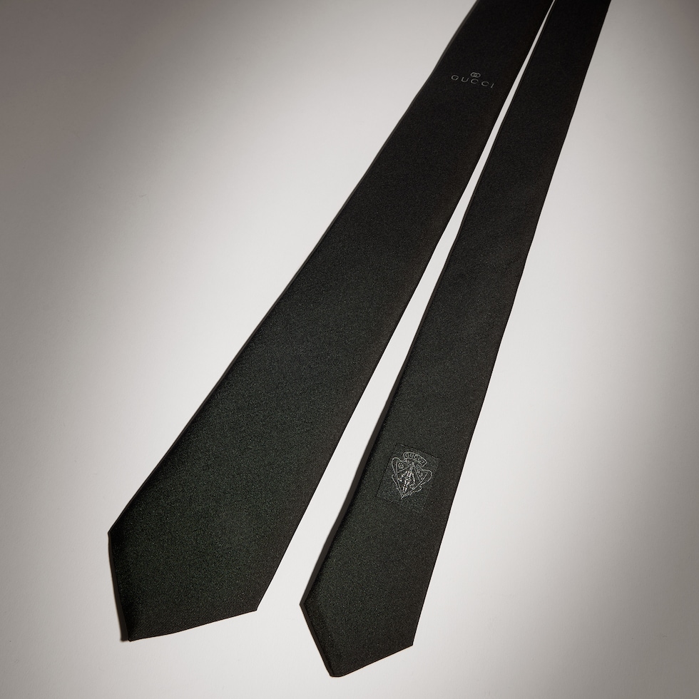 Silk tie with Gucci Interlocking G
