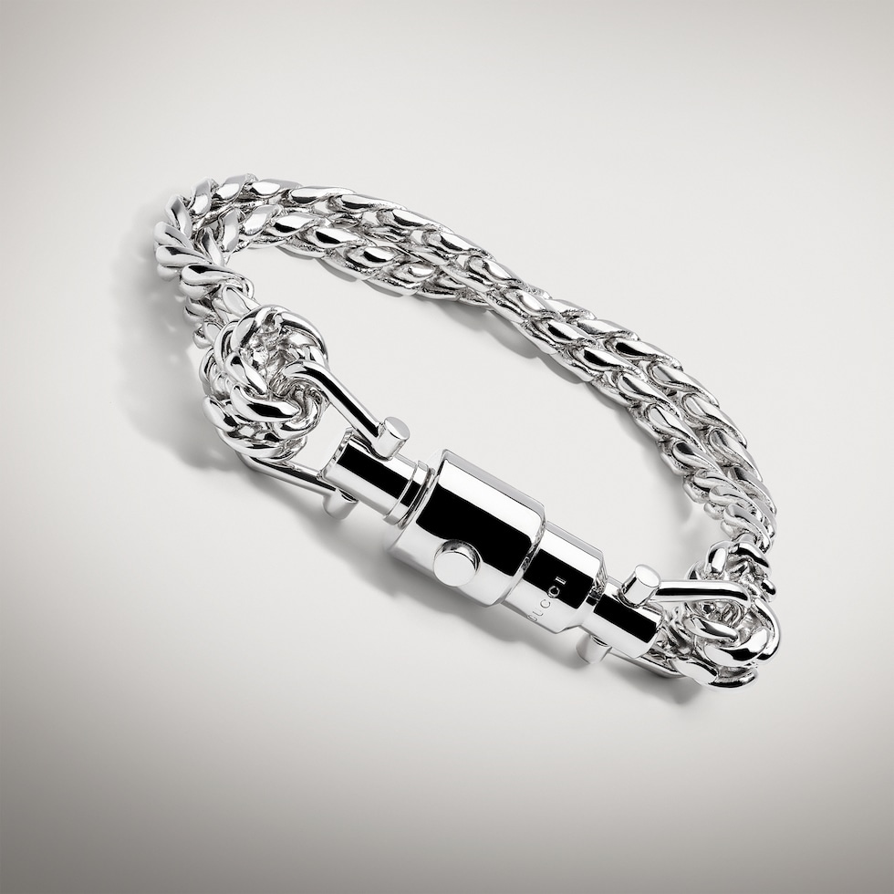 Bracelet chaîne avec fermeture à piston