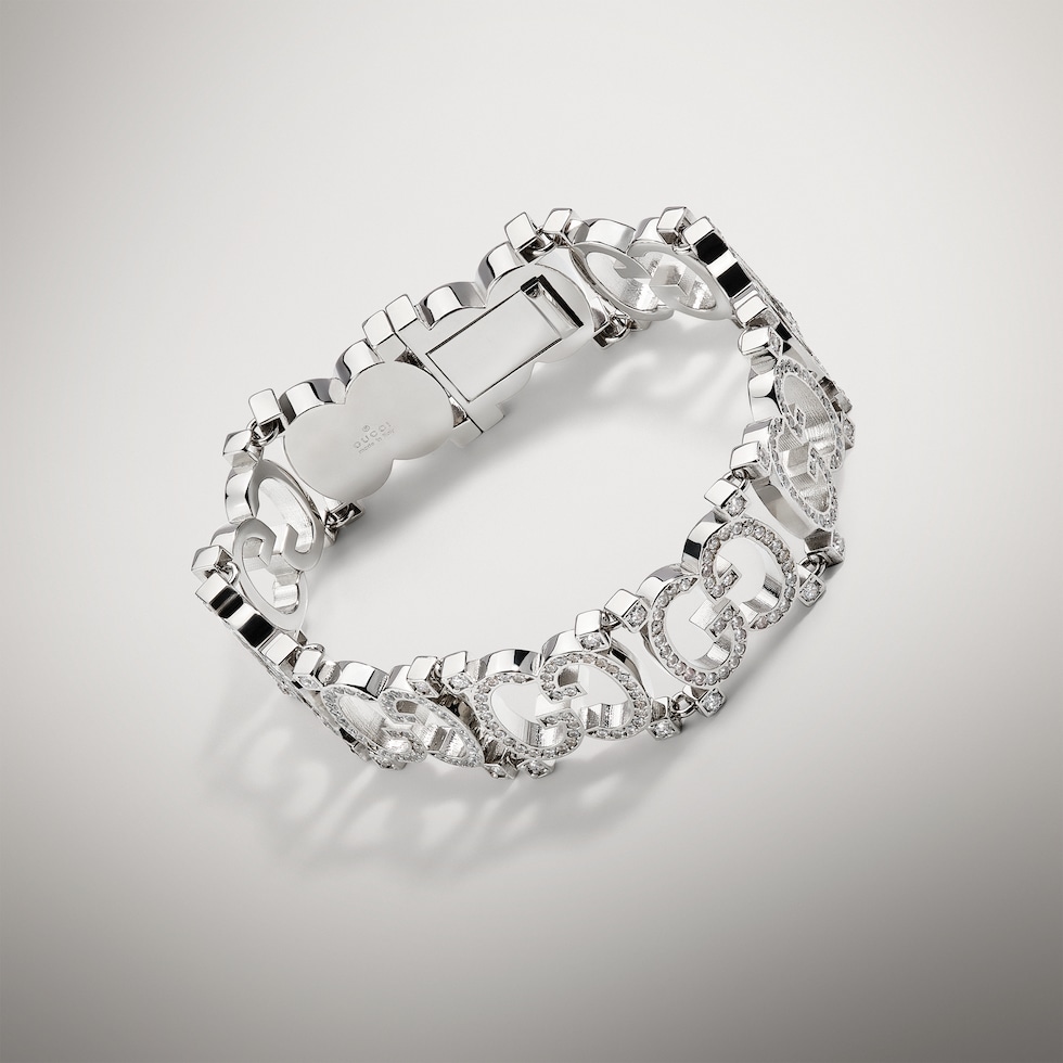 Structured bracelet with crystal GG