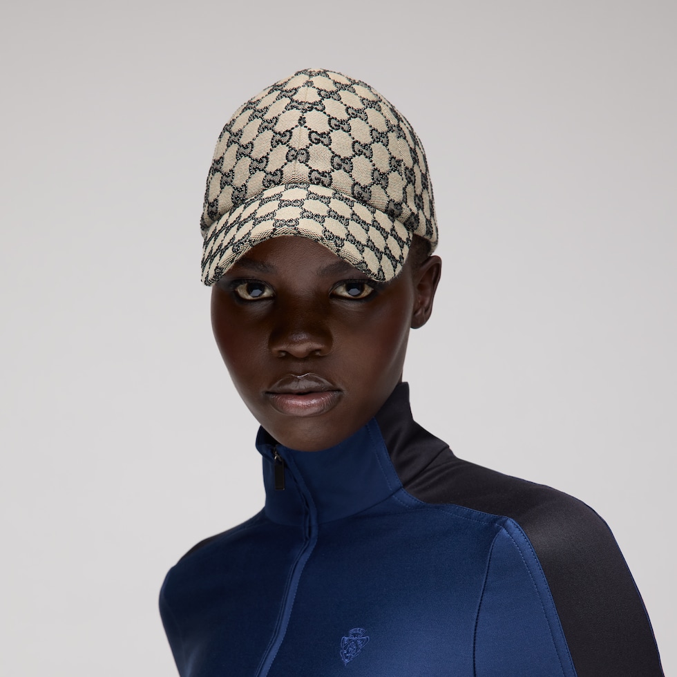 GG canvas baseball hat with crystals