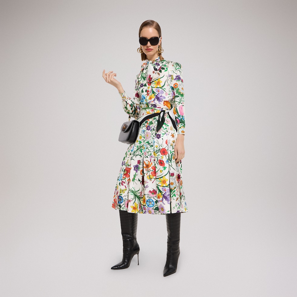Printed silk twill diamond scarf