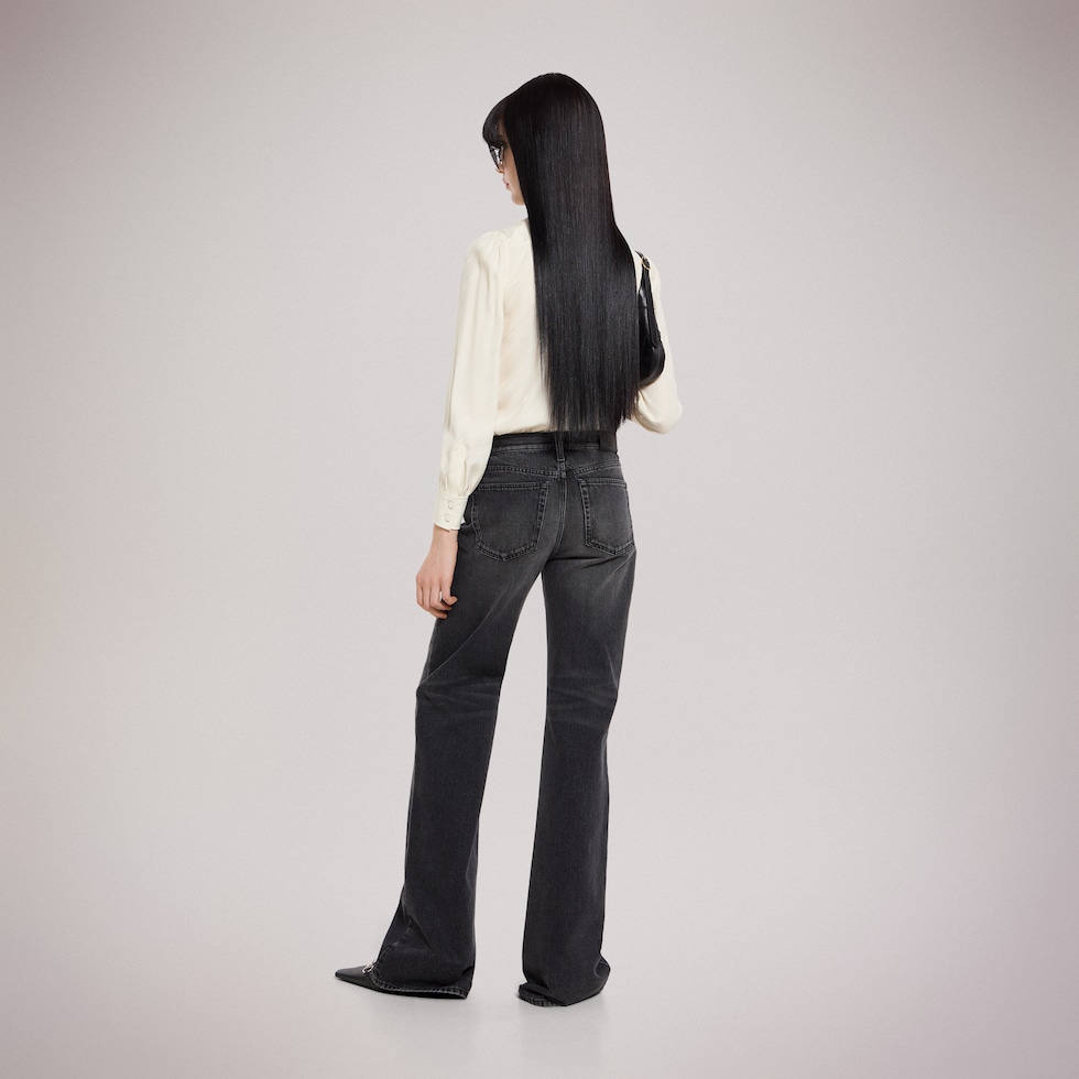 Silk crêpe satin Interlocking G shirt