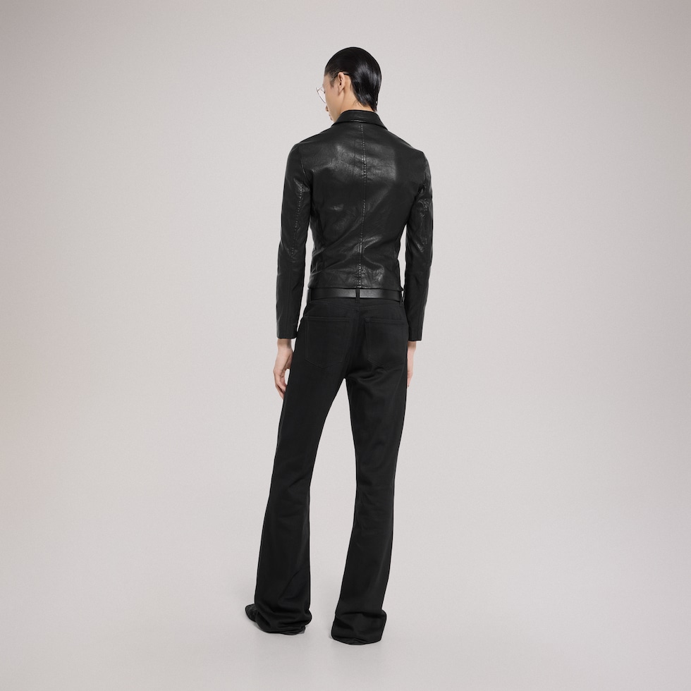Cotton denim pants with Horsebit detail