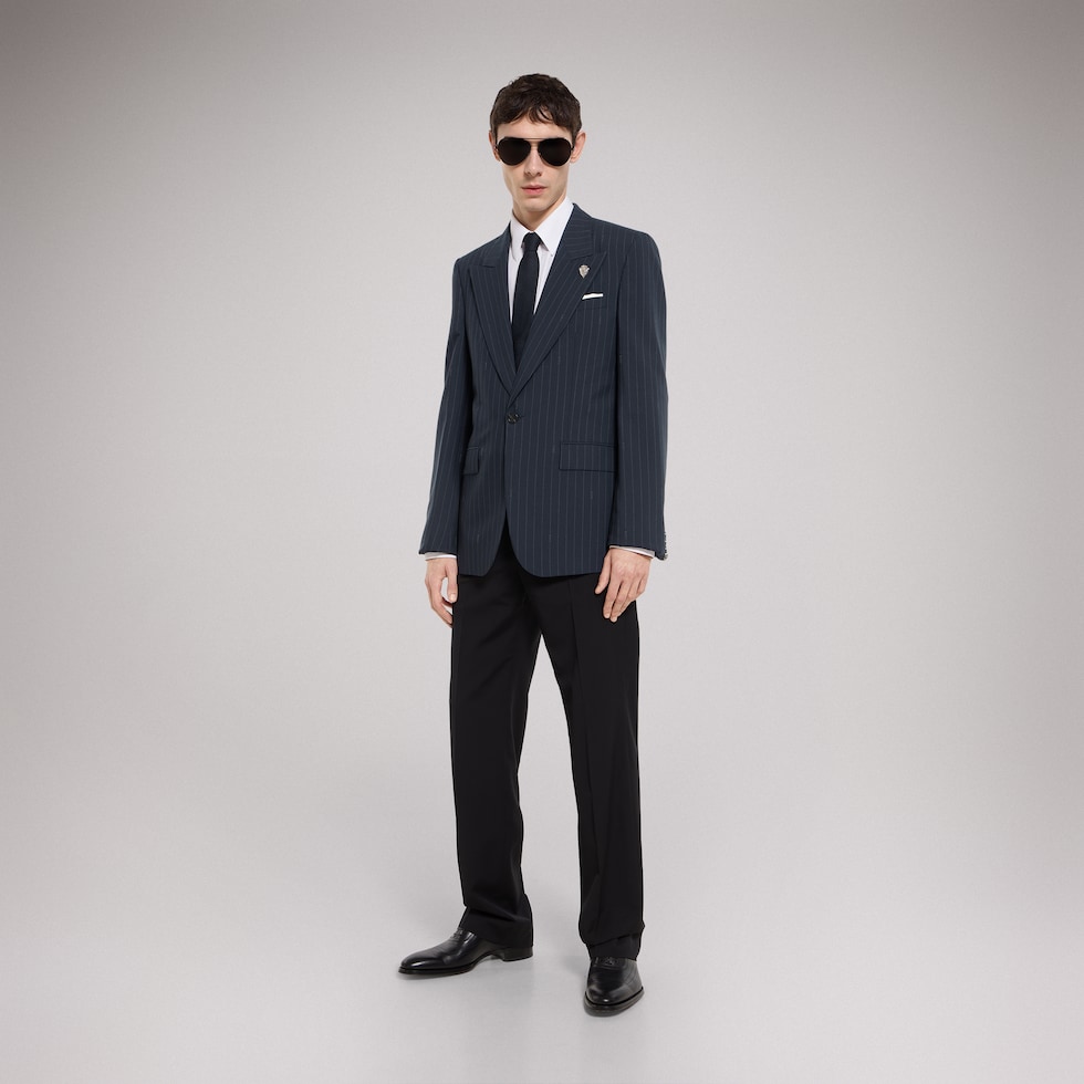 Chaqueta de lana con raya diplomática Gucci