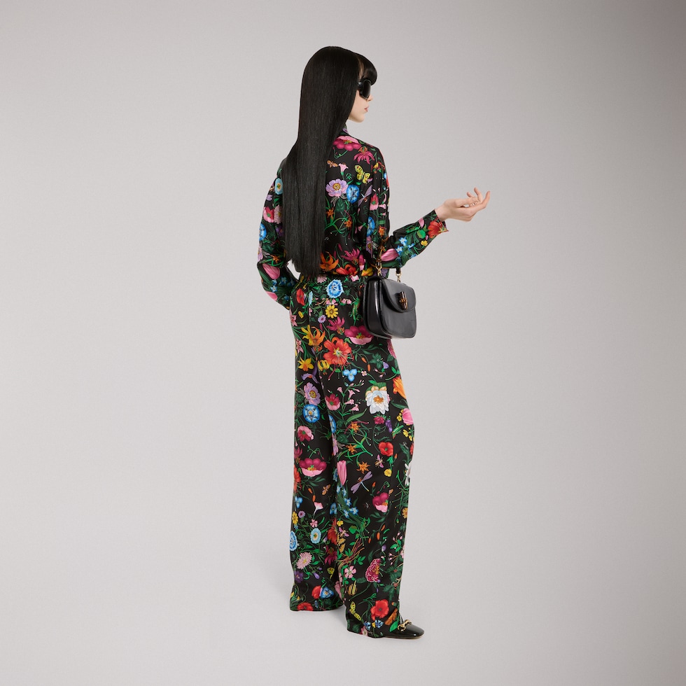 Printed silk twill shirt