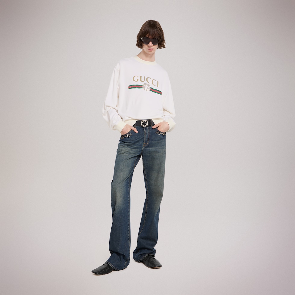 Cashmere blend sweatshirt with print