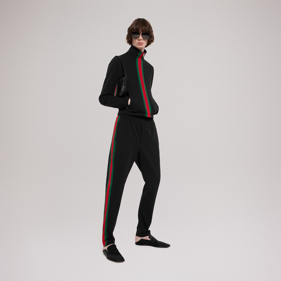 Stretch nylon sportswear pants with Web