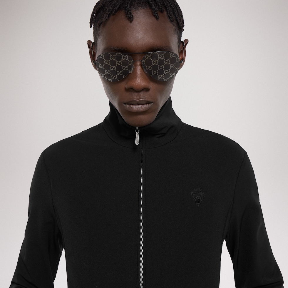 Veste zippée en gabardine de nylon stretch