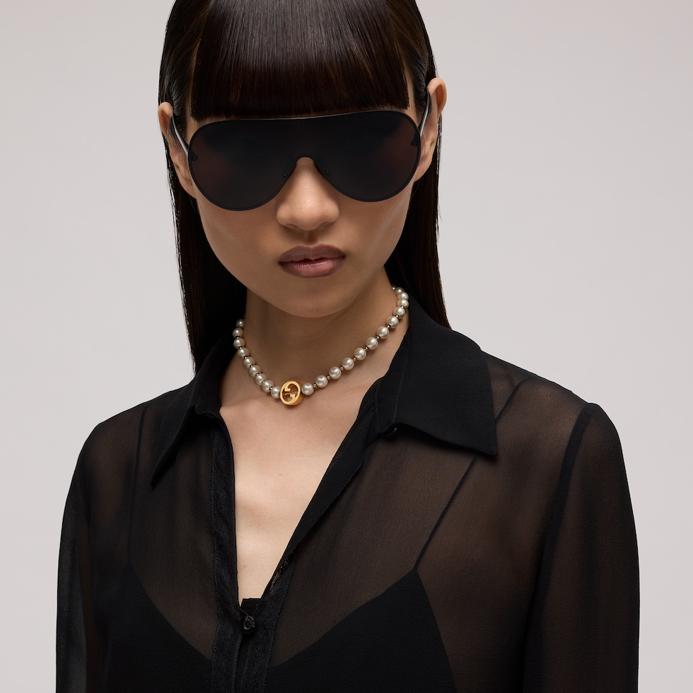 Collar Gucci Interlocking de perlas