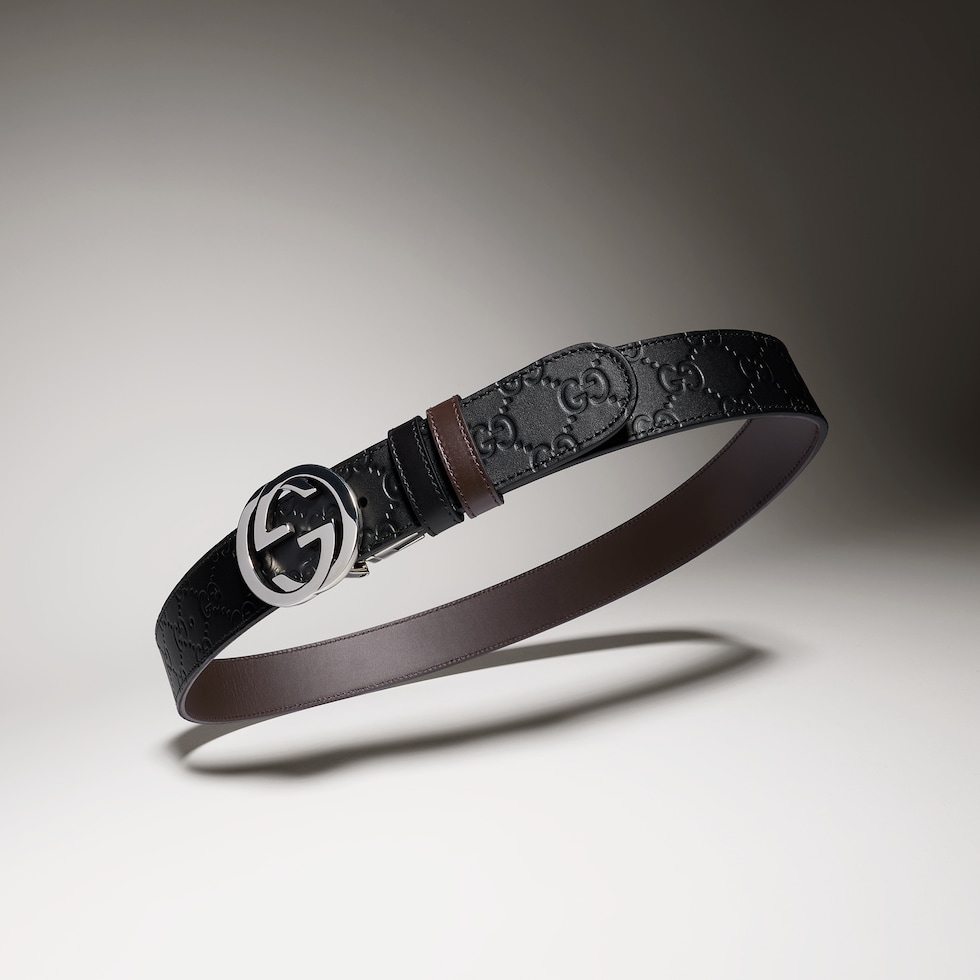 Reversible belt with Interlocking G buckle