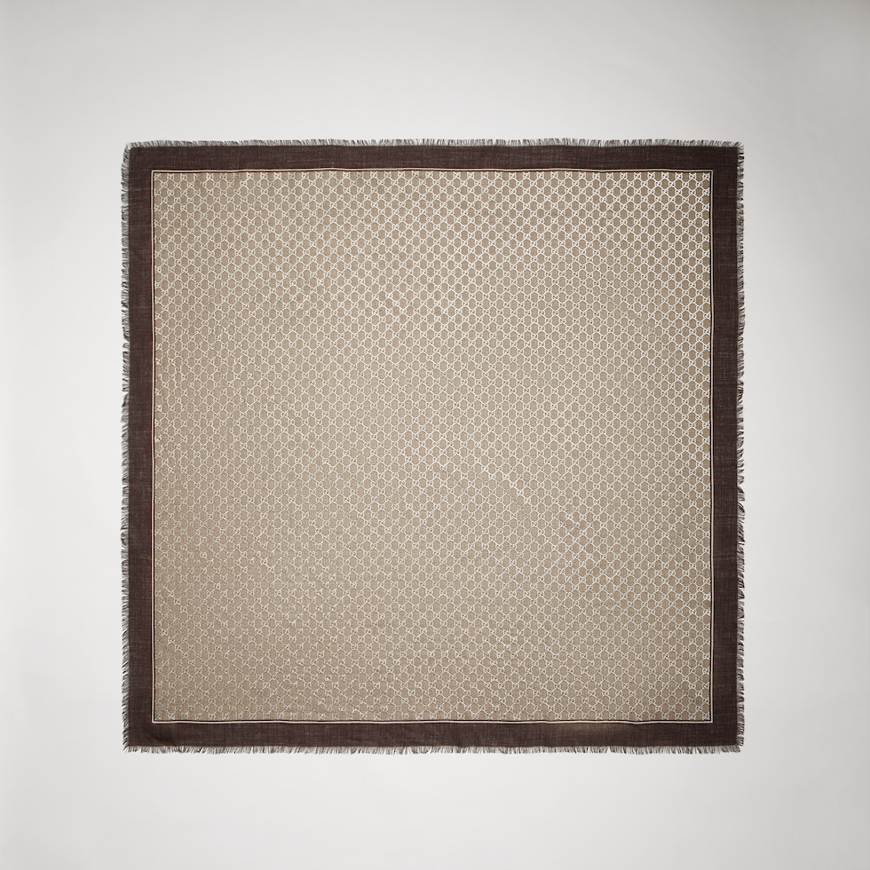 Laminated GG wool shawl