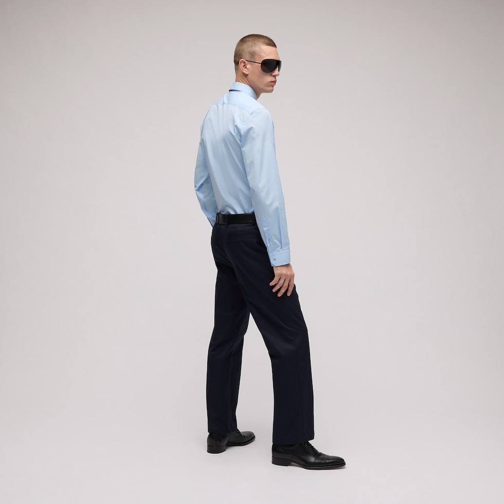 Cotton twill pant with Web detail