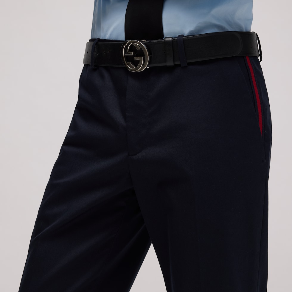 Cotton twill pant with Web detail