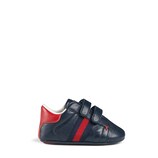 Gucci Baby leather sneaker with Web - view 2