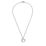 Bamboo necklace in silver with heart pendant
