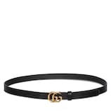Leather belt with double G buckle