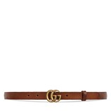 Leather belt with double G buckle