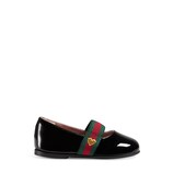 Ballerines pour tout-petit en cuir verni avec ruban Web