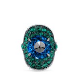 Ring with stud and crystals