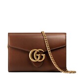 Cartera GG Marmont de piel con cadena