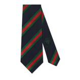 Regimental stripe silk cotton tie