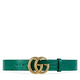 Gucci Crocodile belt with double G buckle - view 2