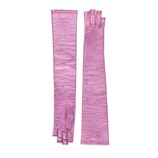 Metallic leather fingerless glove