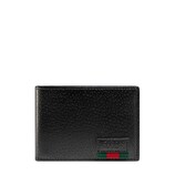 Leather bi-fold wallet with Web
