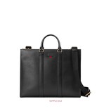 leather tote with web