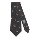 Silk wool tie with hummingbirds