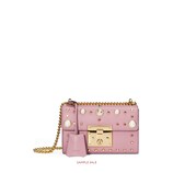 Padlock studded leather shoulder bag