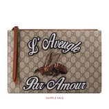 Embroidered GG Supreme pouch