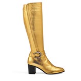 Hoher Stiefel aus metallischem Leder