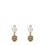 Boucles d'oreilles félins avec perles en résine