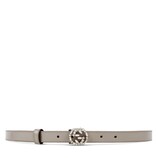 Thin leather belt with crystal GG