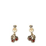 Flower earrings with crystals