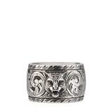 Gucci Anillo ancho de plata con cabeza felina - view 2