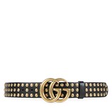 Studded belt with double G buckle