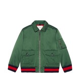 Children's embroidered nylon bomber