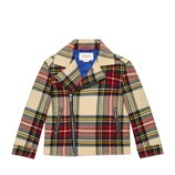 Children's wool tartan biker jacket