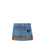 Children's embroidered denim skirt