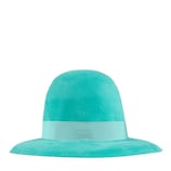 Velour wide-brim hat